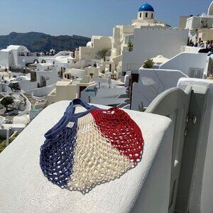 Filt French Net Shopping Bag - Red White Blue Cotton